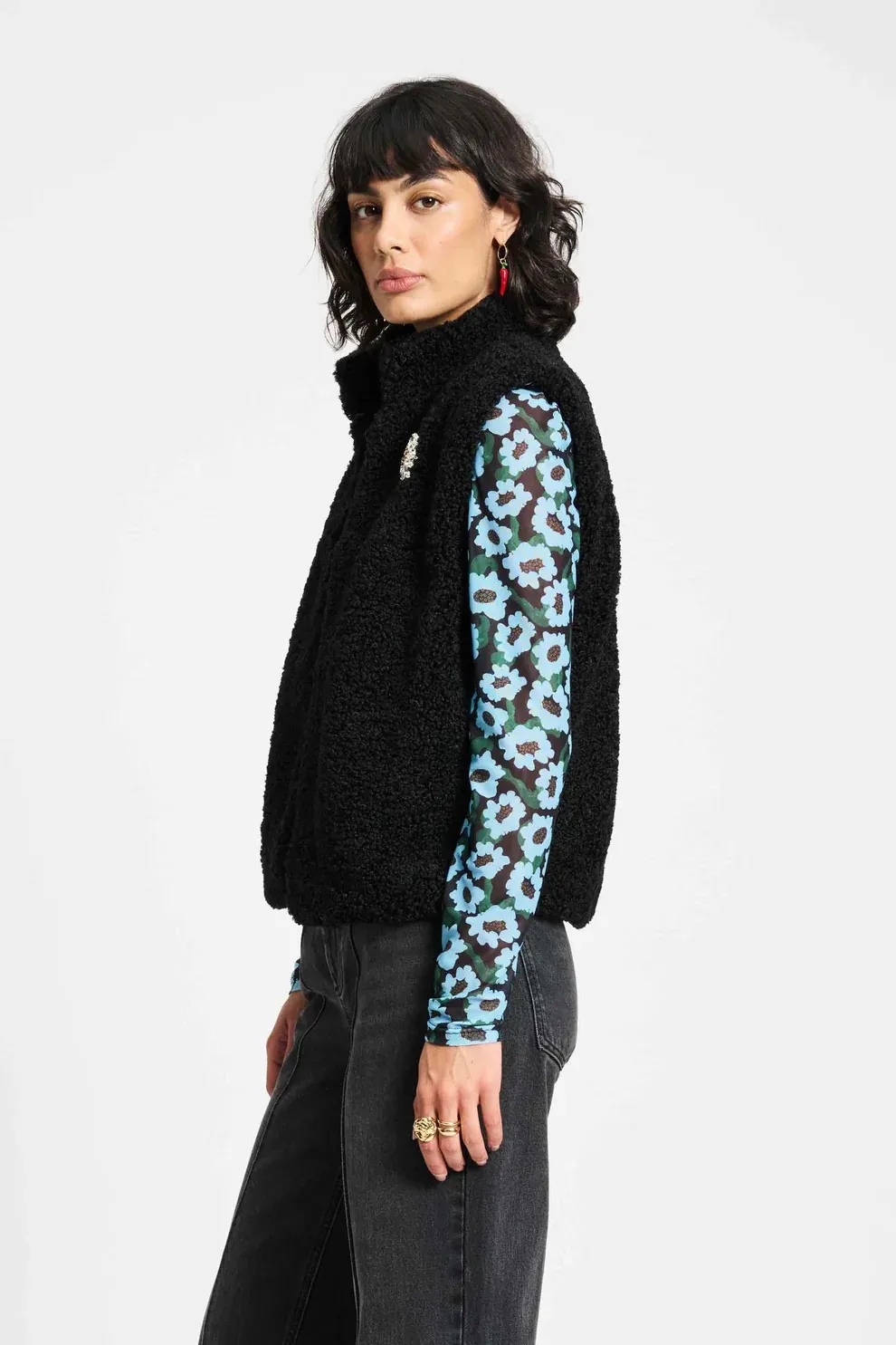 GILET - Teddy Love Black - Zwart - Afbeelding 4
