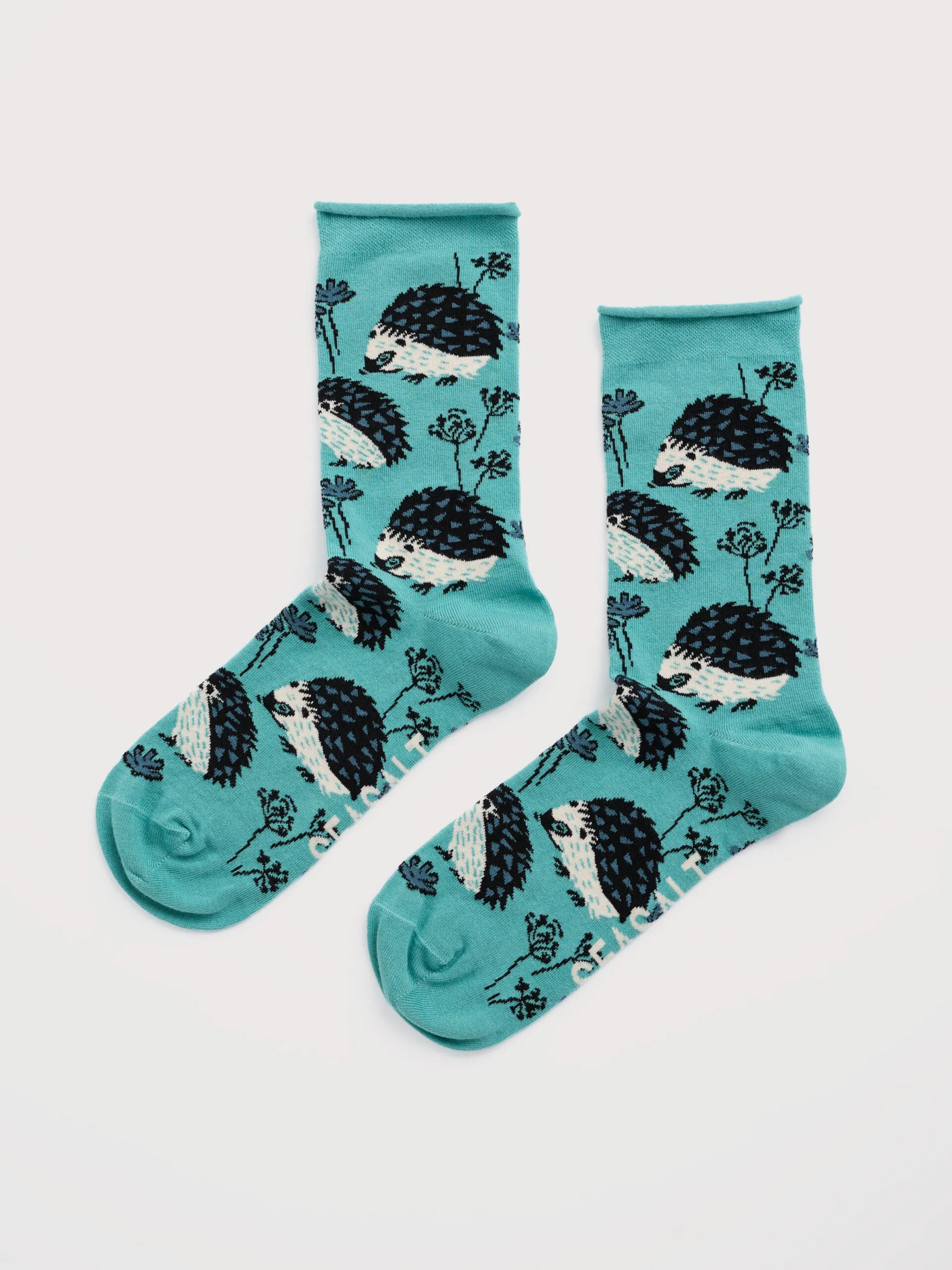 Womens Arty Socks - Hedgehog Garden Riverside - Afbeelding 3