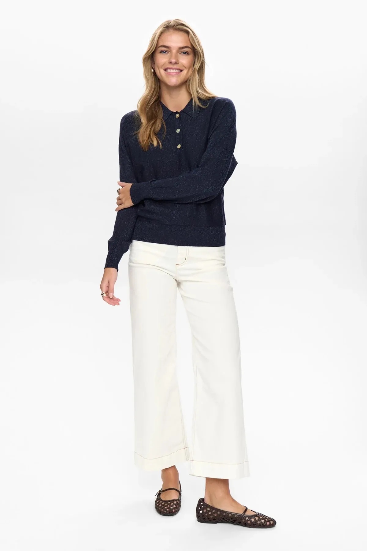 NUDAJANA L/S POLO - Donkerblauw - Afbeelding 3