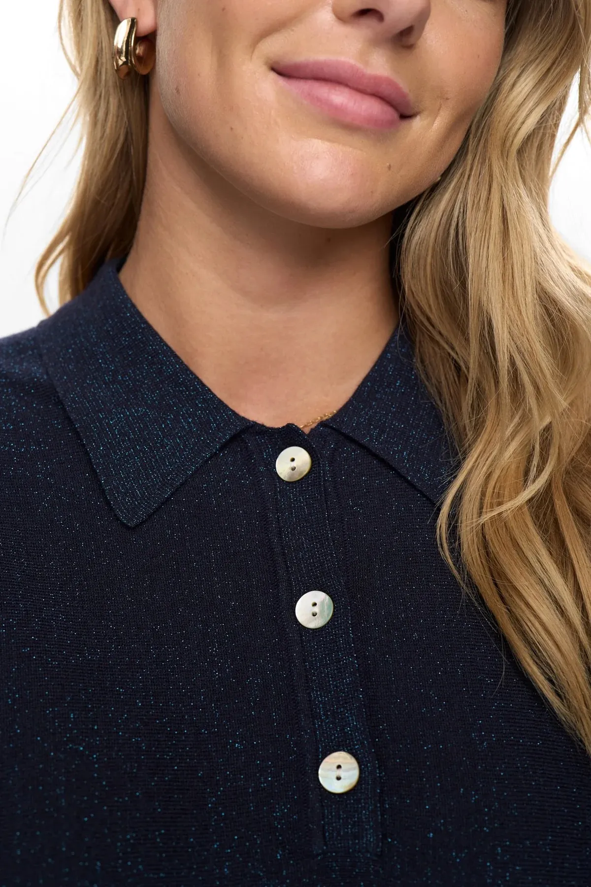 NUDAJANA L/S POLO - Donkerblauw - Afbeelding 4