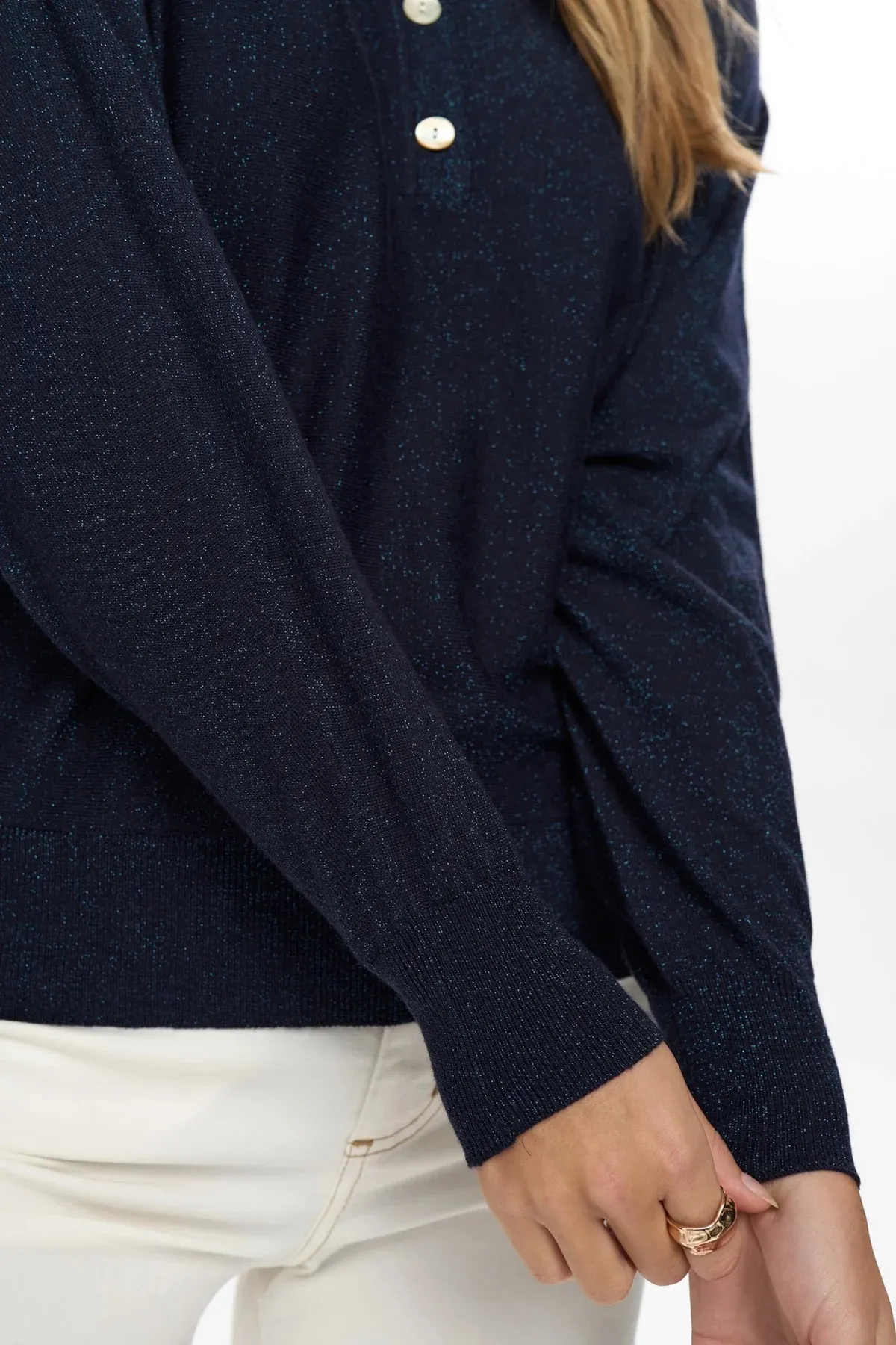 NUDAJANA L/S POLO - Donkerblauw - Afbeelding 5
