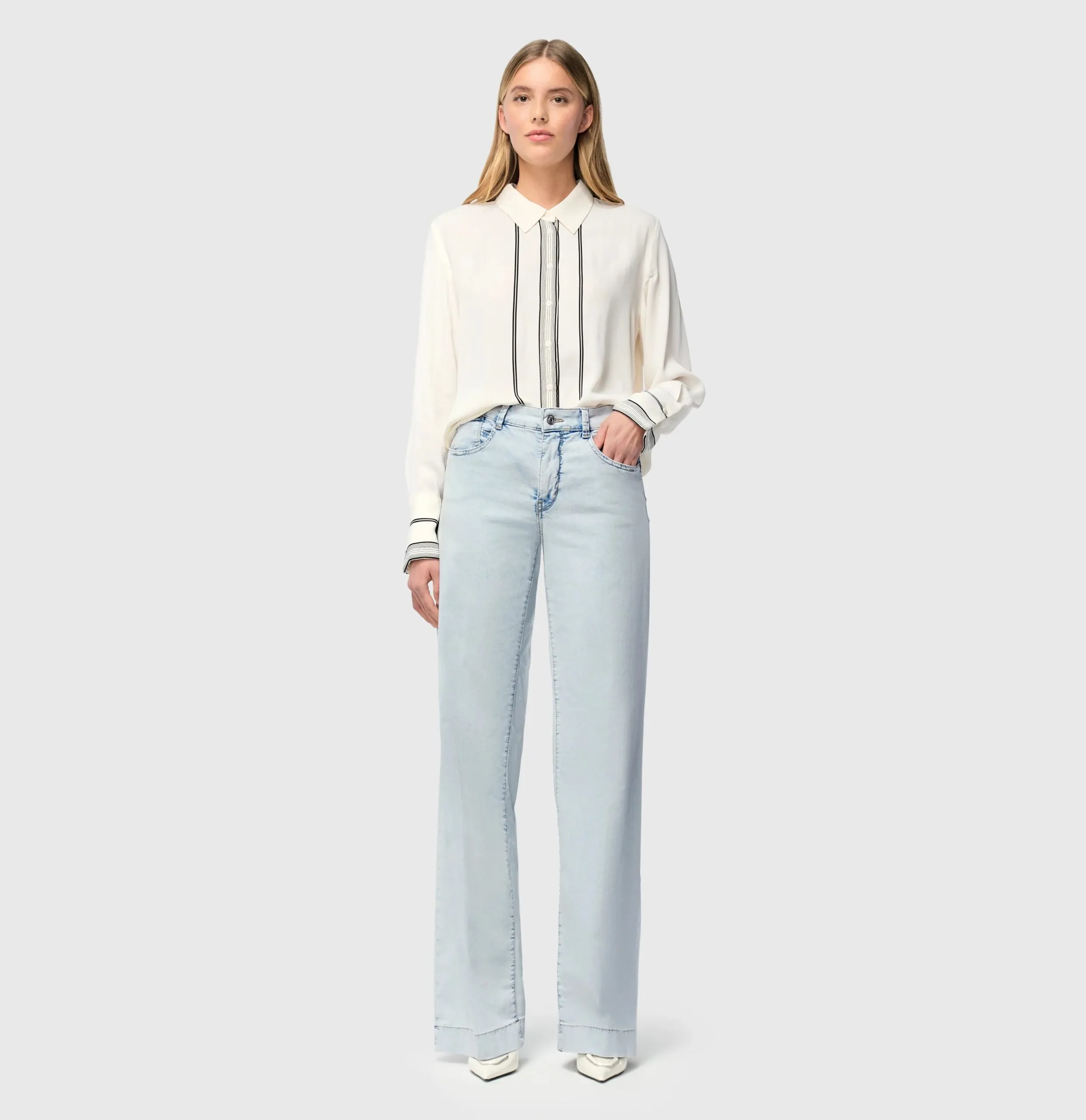 Rich Palazzo - bleached japan blue