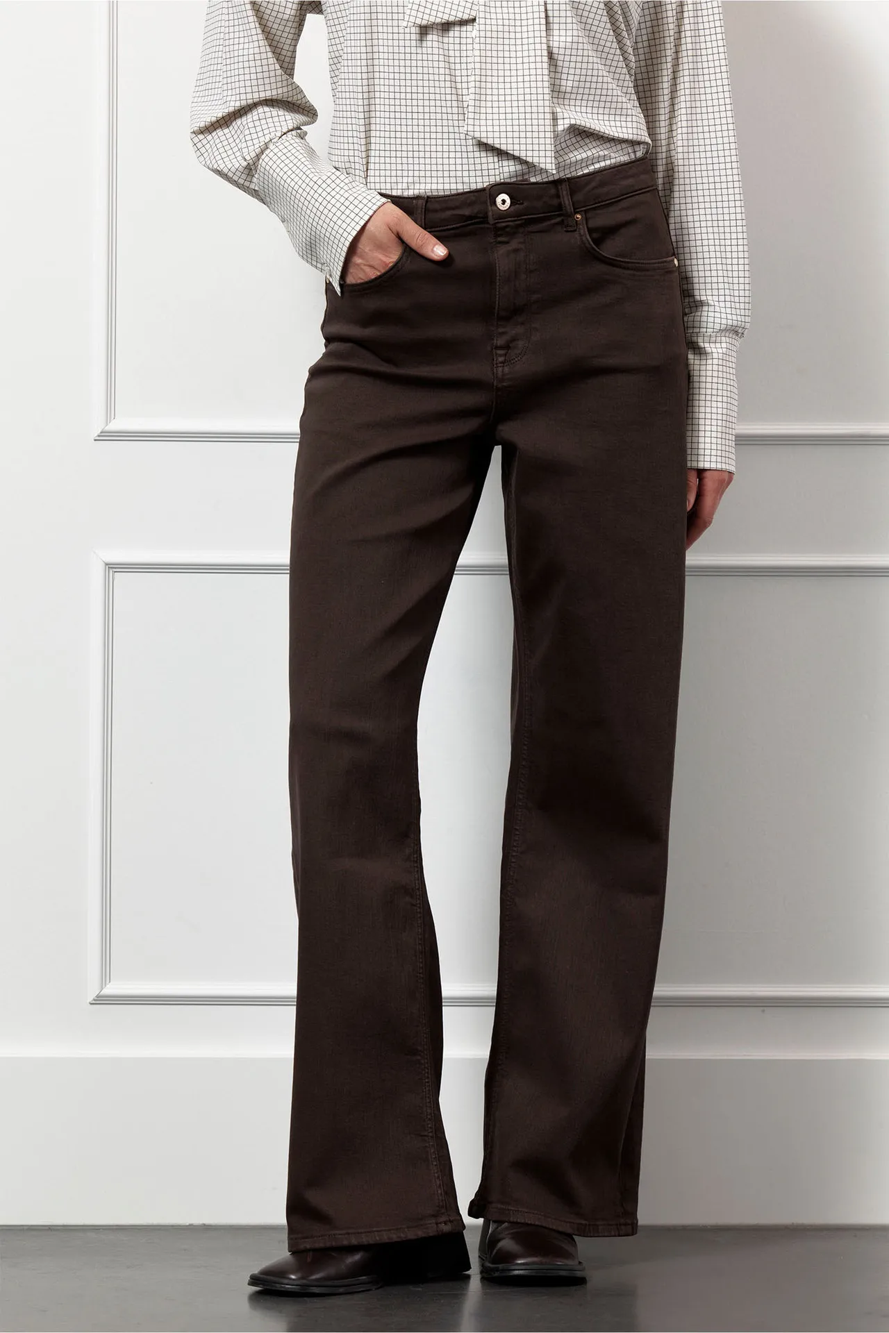 Lexie col denim trousers - Espresso - Afbeelding 2