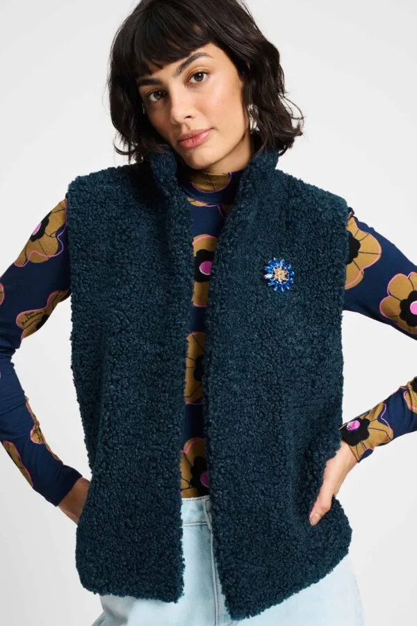 GILET - Teddy Love Navy - Donkerblauw