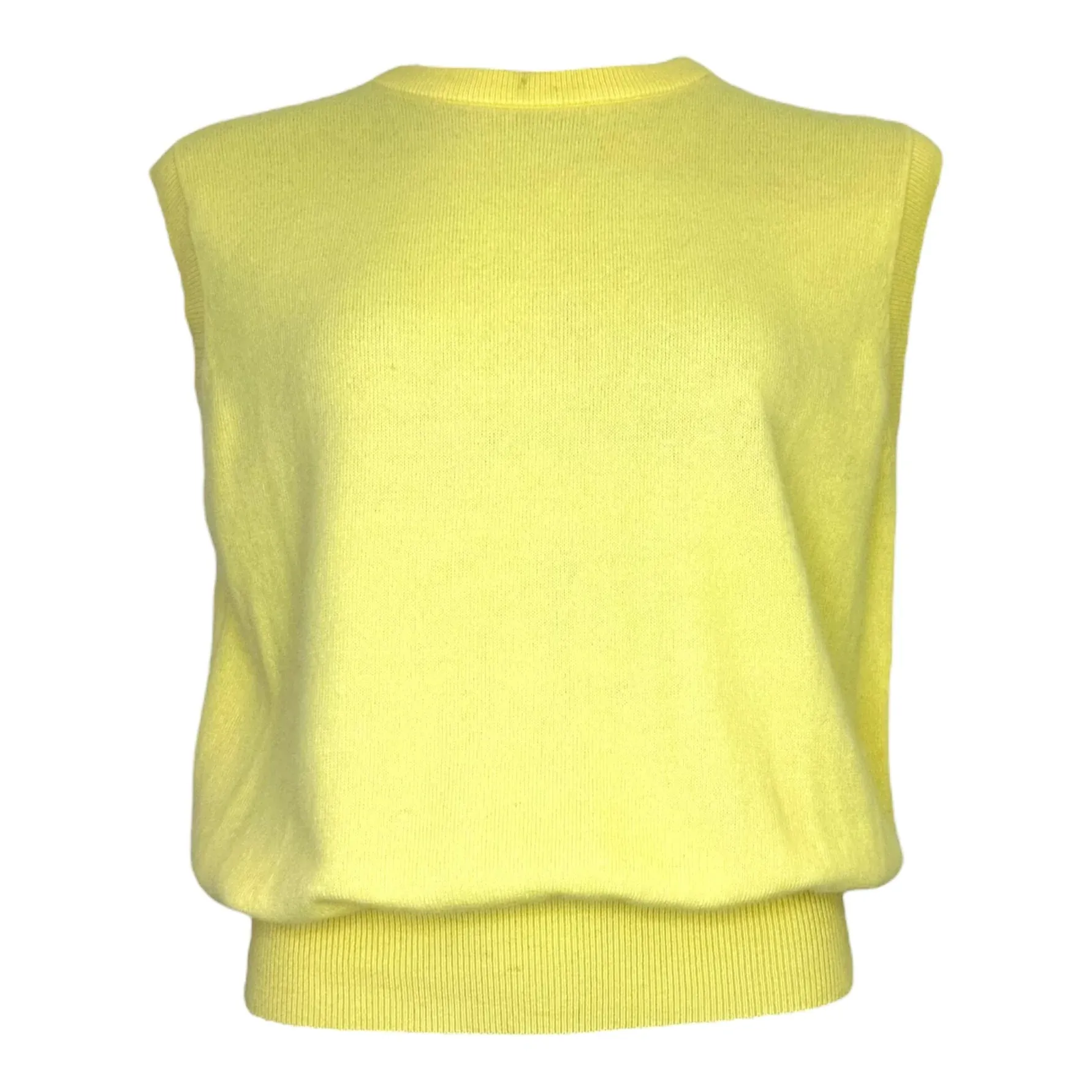 sleeveless round-neck jumper - Geel - Afbeelding 2