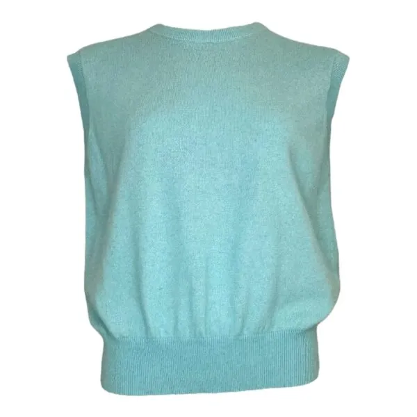 sleeveless round-neck jumper - Aqua Blauw