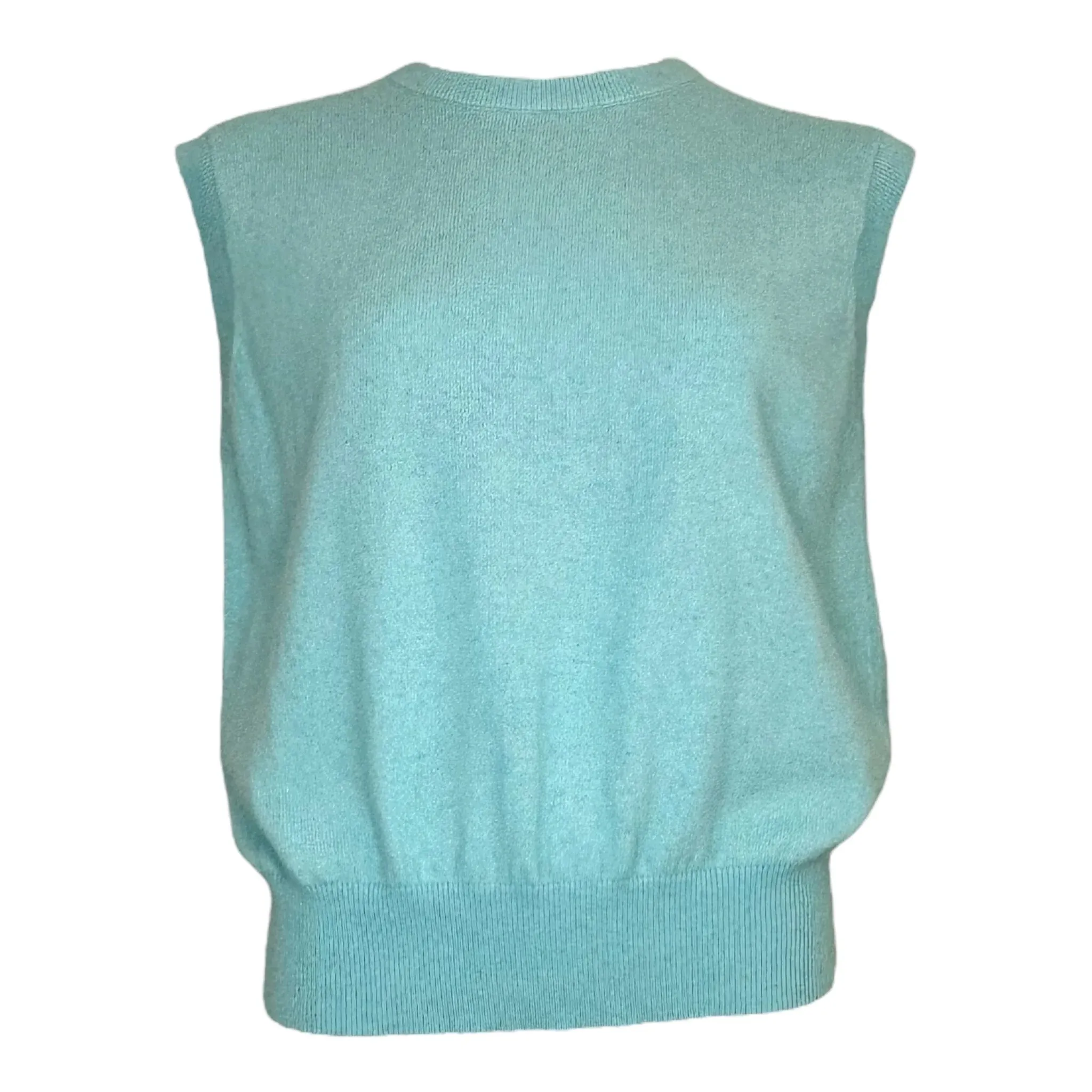 sleeveless round-neck jumper - Aqua Blauw - Afbeelding 2