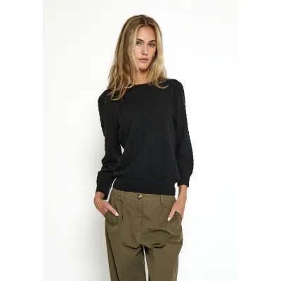 PCRosy 3/4 Sleeve Pullover - Zwart