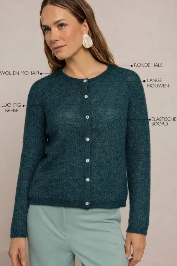 Bibi spring cardigan - Dark sage green