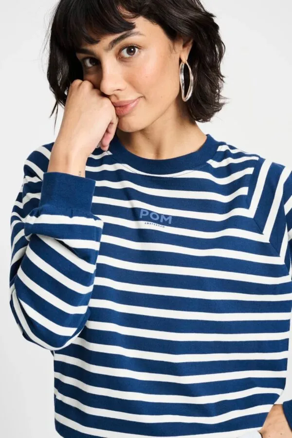TOP - Striped Blue White - Donkerblauw