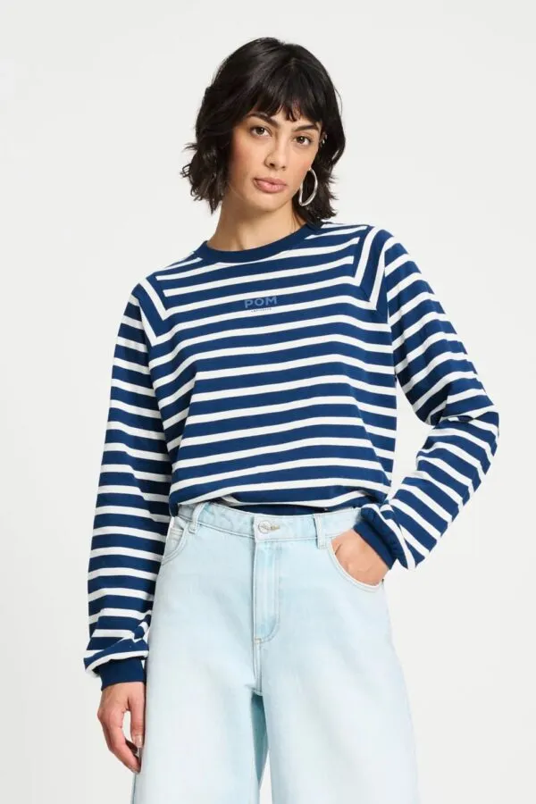 TOP - Striped Blue White - Donkerblauw