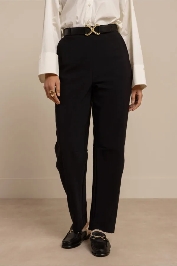 Marlis bonded barrell trousers - Zwart