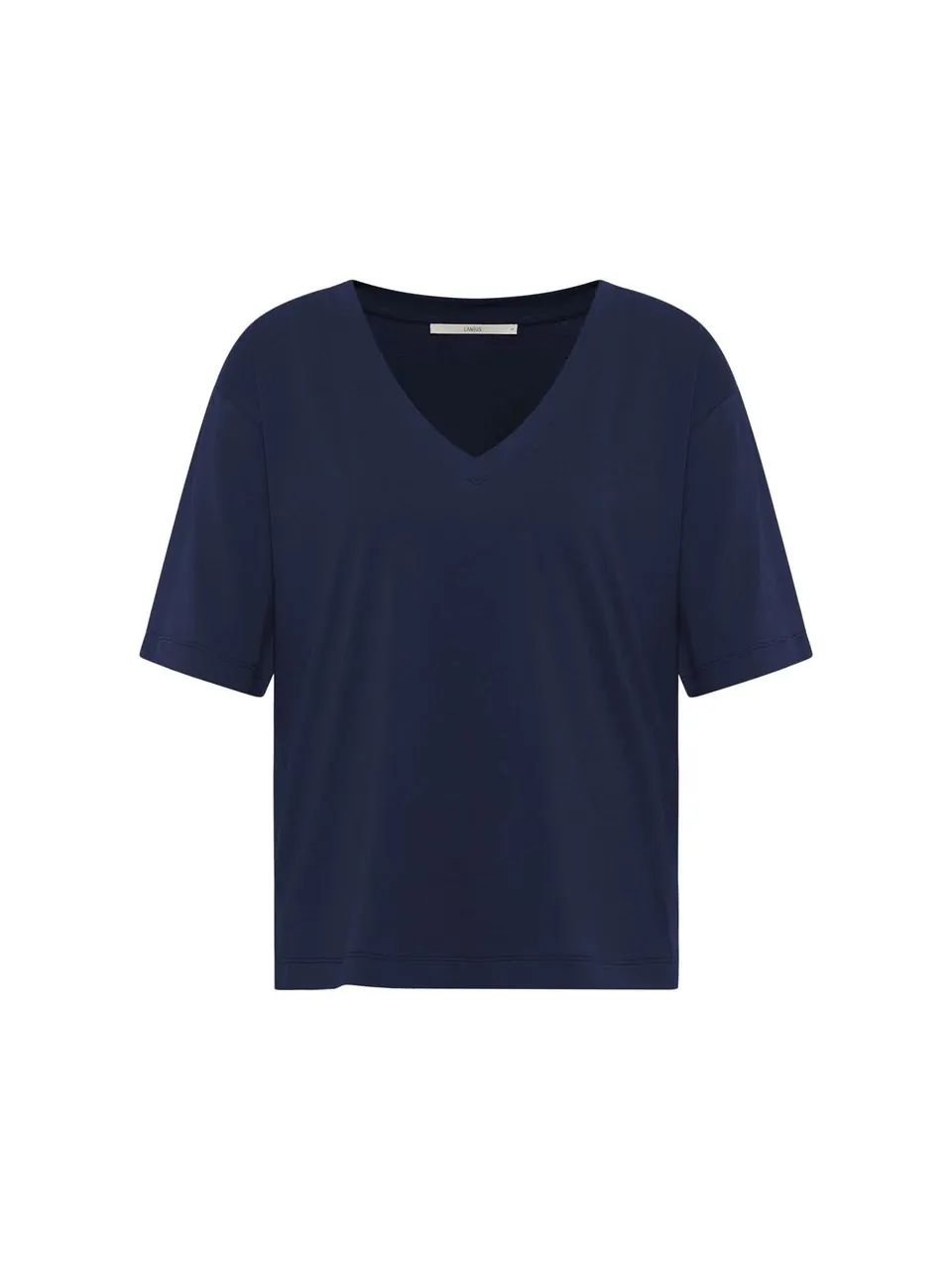 Shirt mit V-Ausschnitt GOTS - Donkerblauw - Afbeelding 5