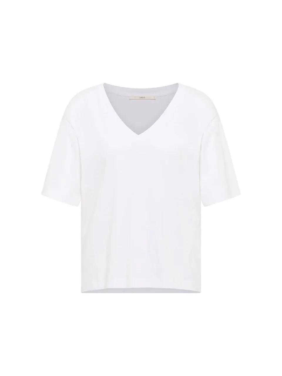 Shirt mit V-Ausschnitt GOTS - Wit - Afbeelding 5