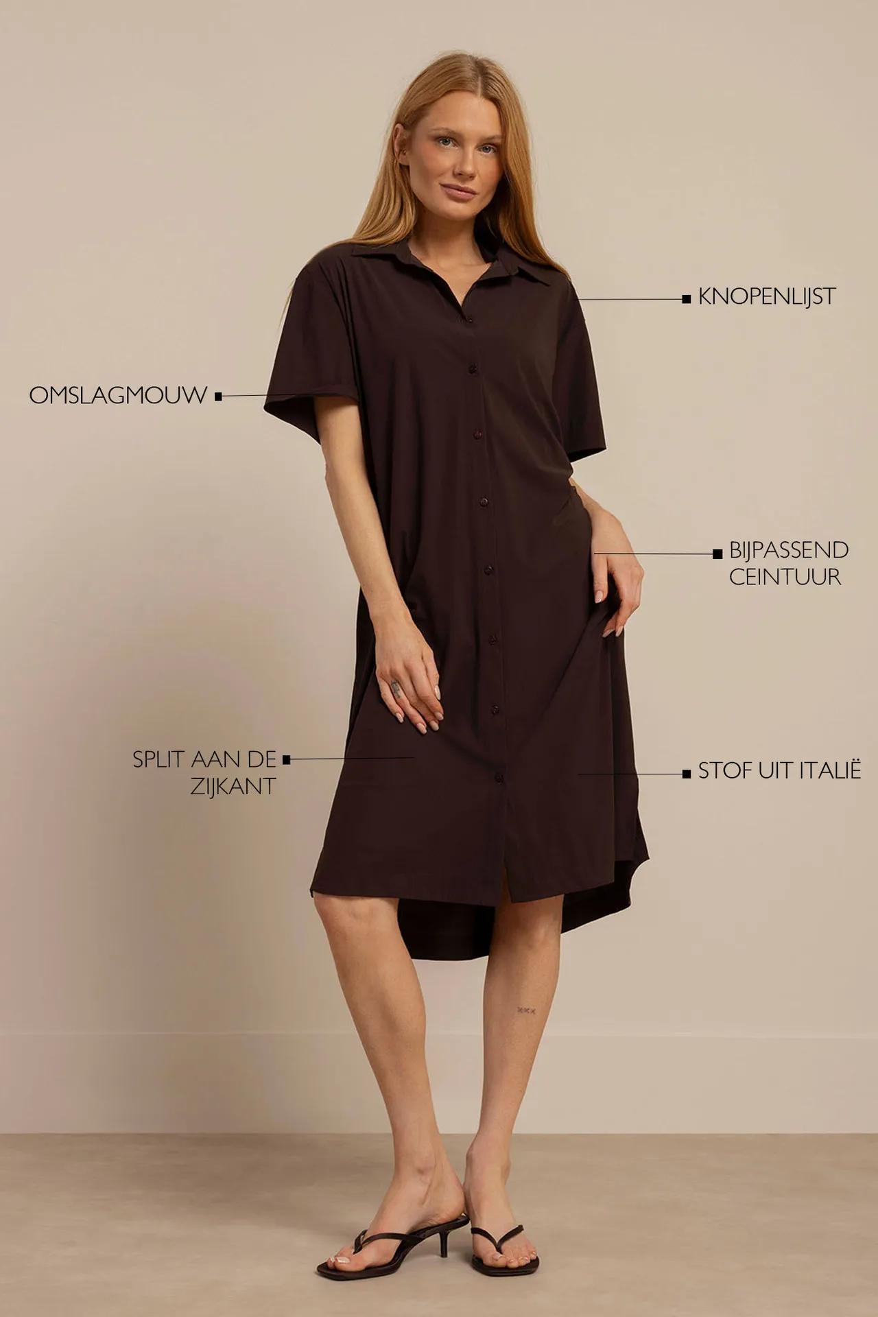 Louni blouse dress - Espresso - Afbeelding 3