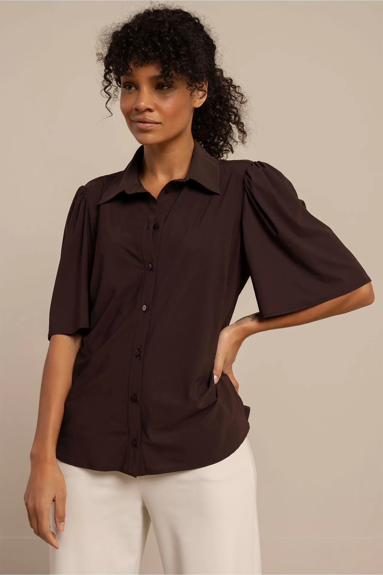 Poppy butterfly blouse - Espresso