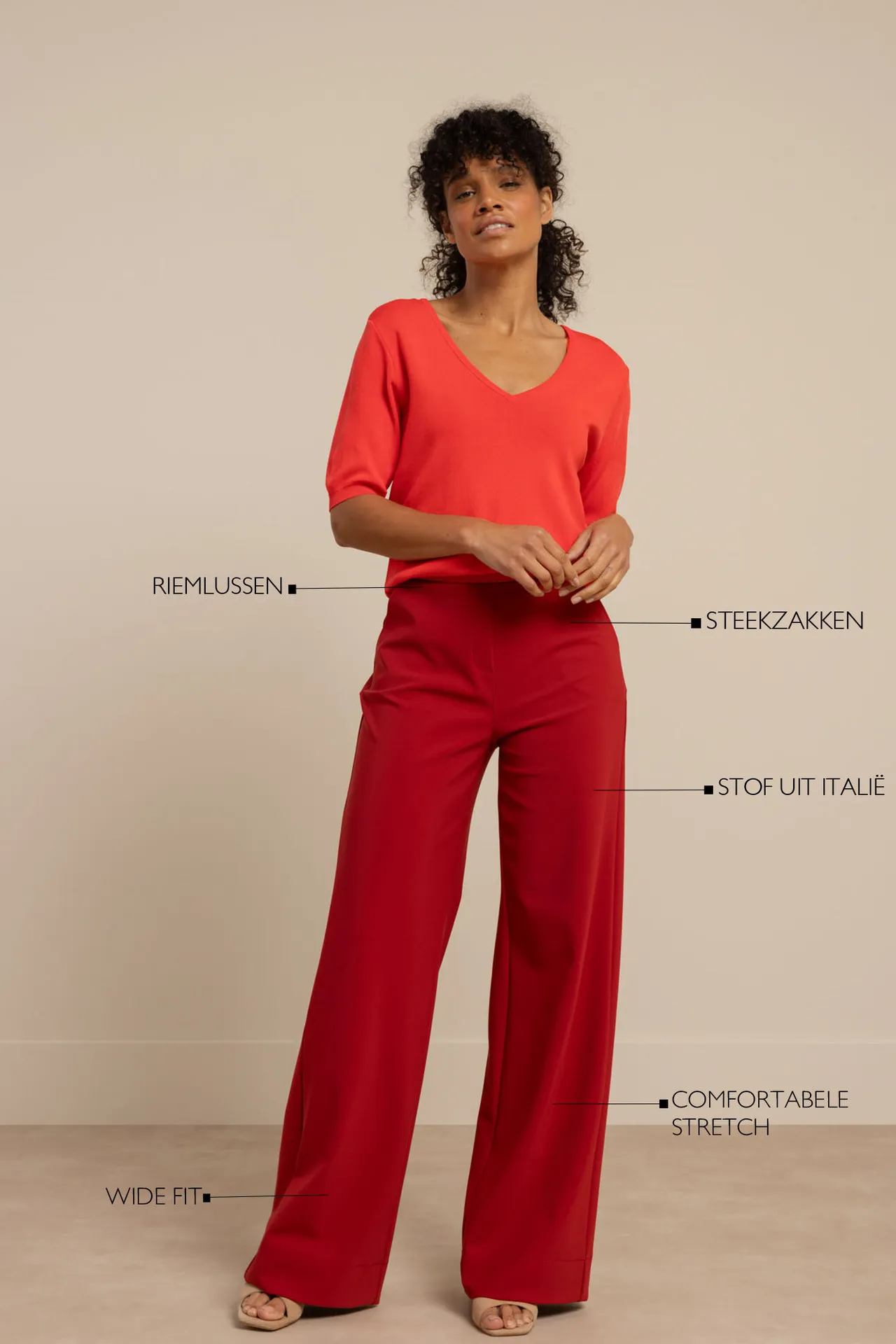 Lexie bonded trousers - Ruby Red - Afbeelding 4
