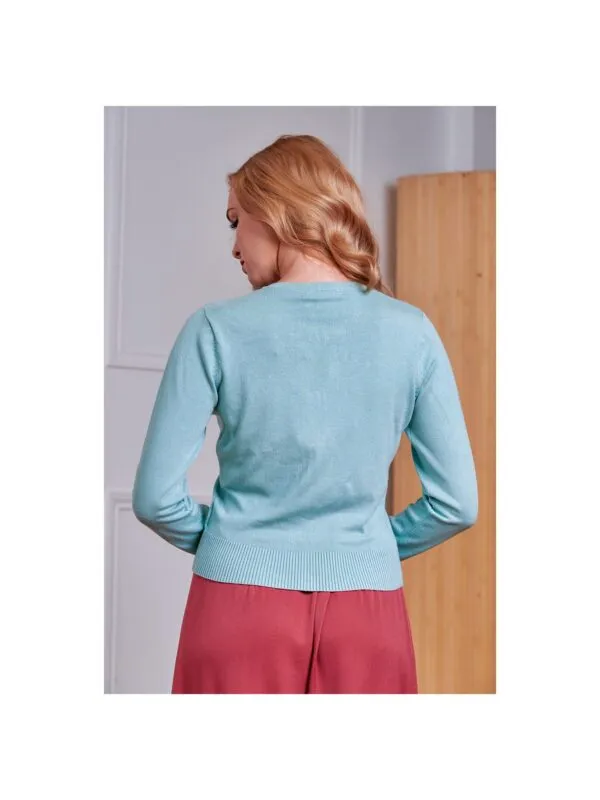 Heritage Cherry Cardigan - Blue
