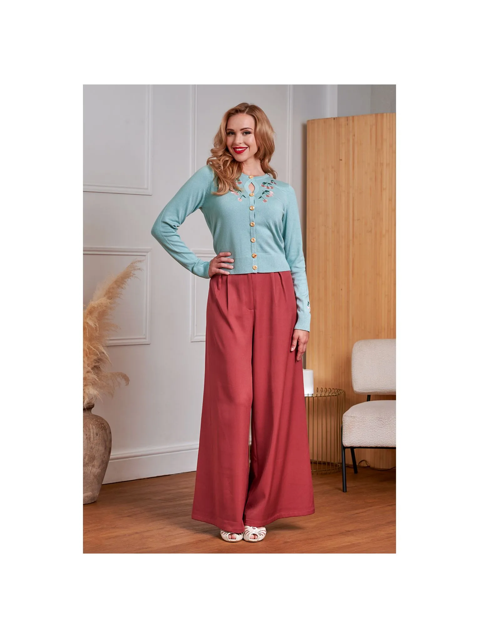 Heritage Cherry Cardigan - Blue - Afbeelding 3