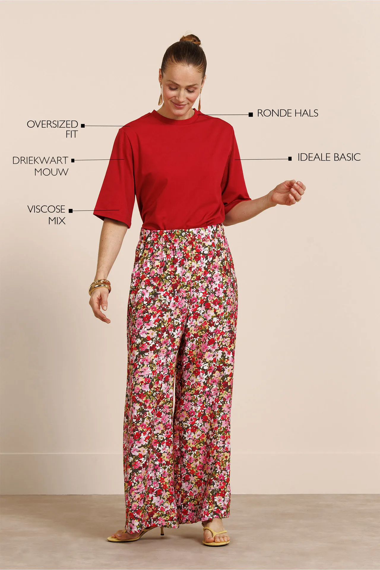 Fiore t-shirt - Ruby Red - Afbeelding 4