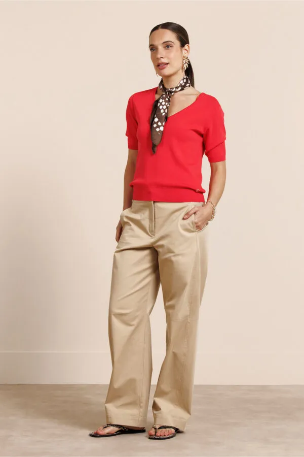 Diede cotton trousers - Latte