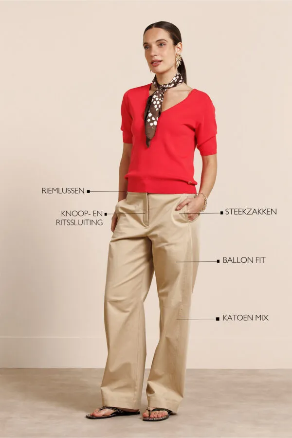 Diede cotton trousers - Latte