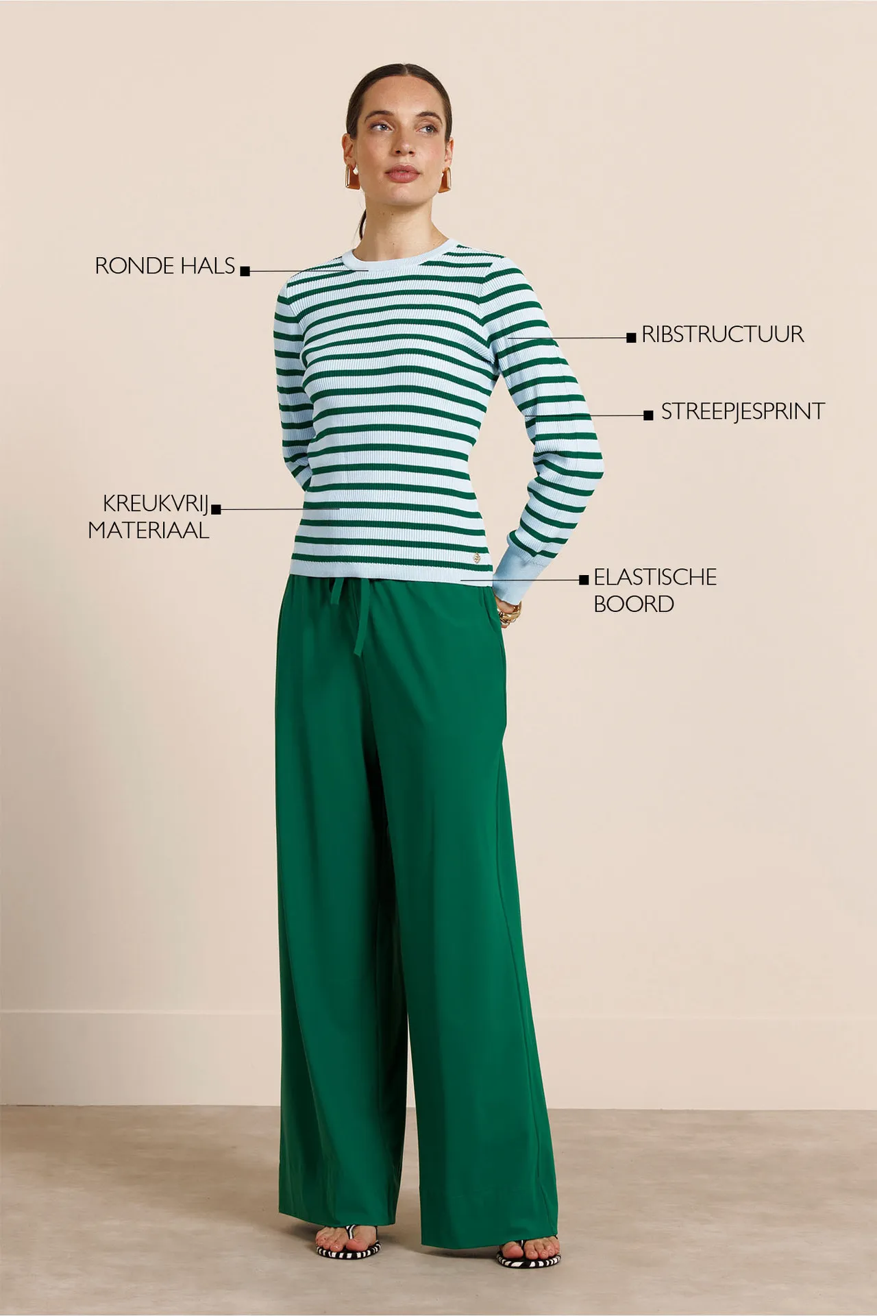 Luna rib pullover - Light Blue/Grass Green - Afbeelding 3
