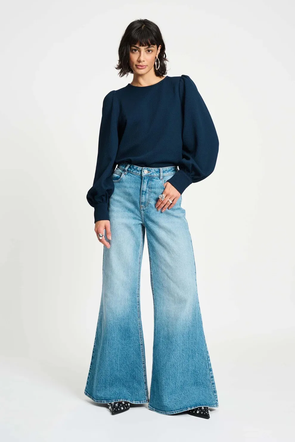 JEANS - Flare Mid Blue - Denim - Afbeelding 2