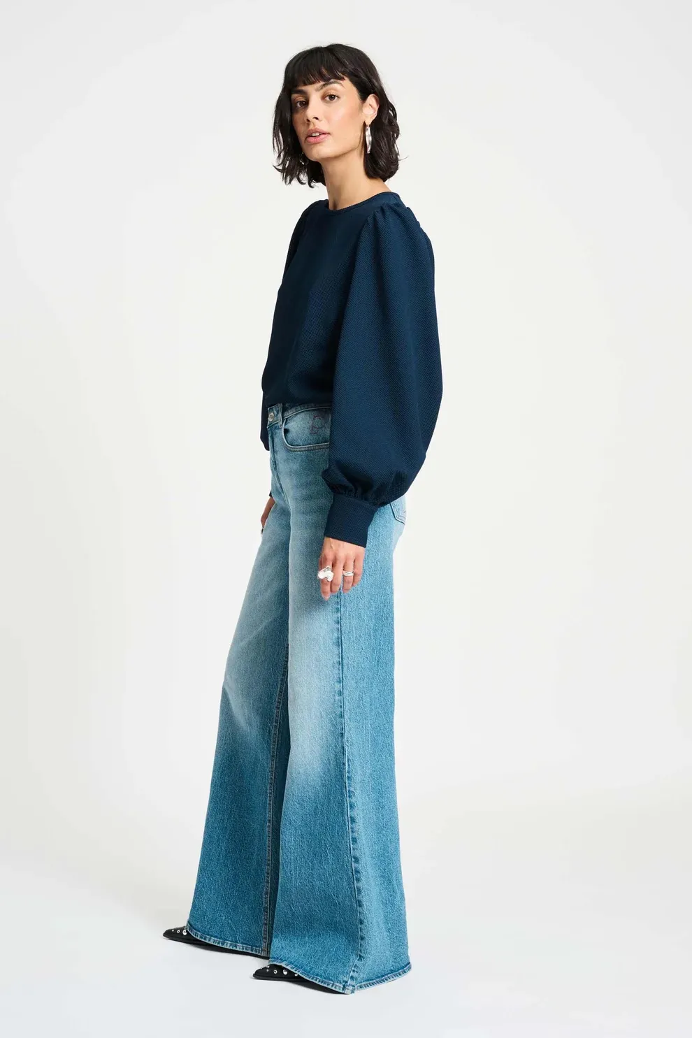 JEANS - Flare Mid Blue - Denim - Afbeelding 3