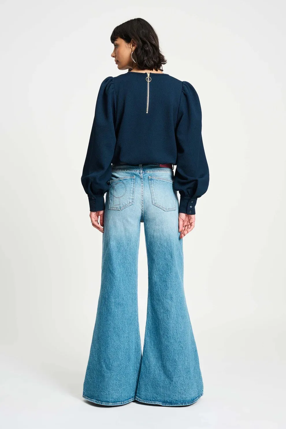 JEANS - Flare Mid Blue - Denim - Afbeelding 4