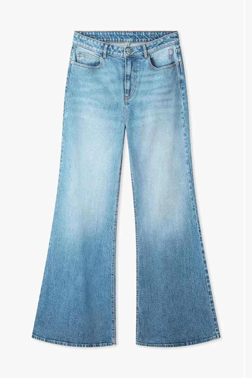 JEANS - Flare Mid Blue - Denim - Afbeelding 5
