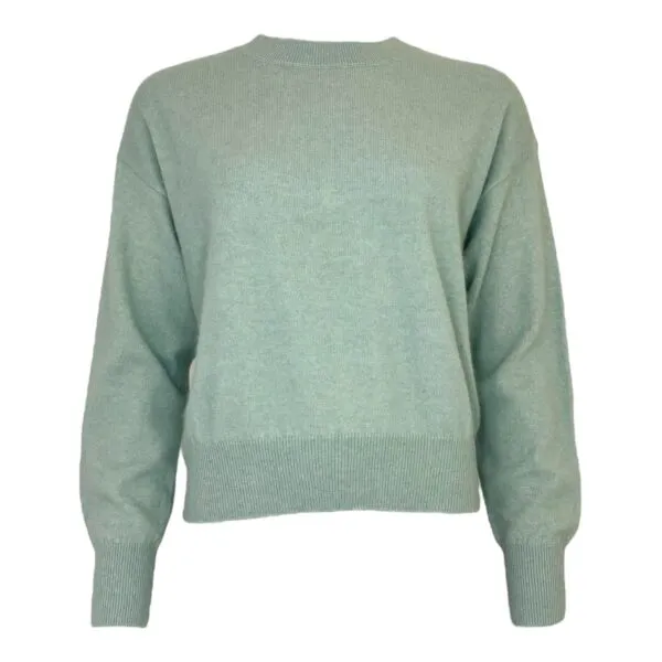 Long-Sleeved Round-Neck Jumper - Mint