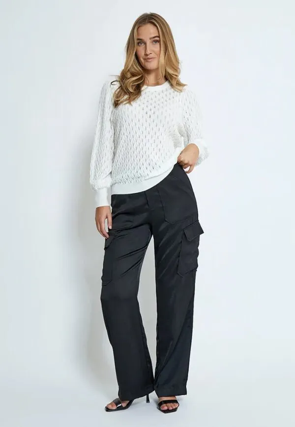 PCRosalia Puff Sleeve Knit Pullover - Wit