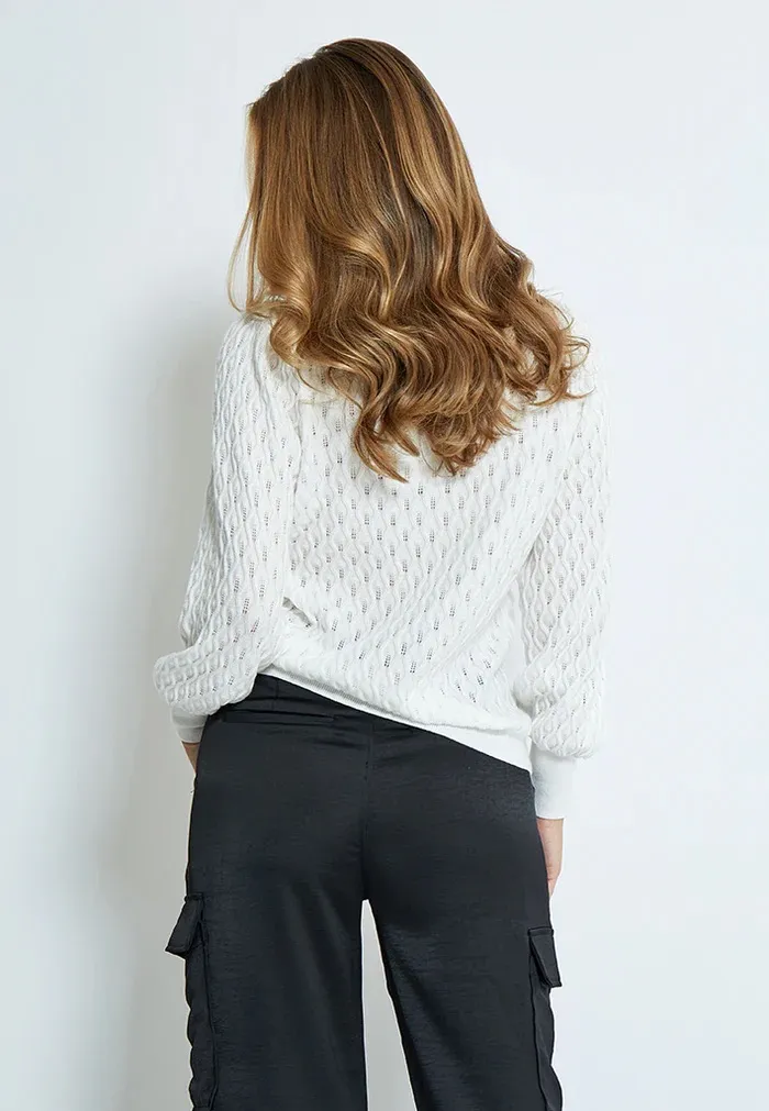 PCRosalia Puff Sleeve Knit Pullover - Wit - Afbeelding 3
