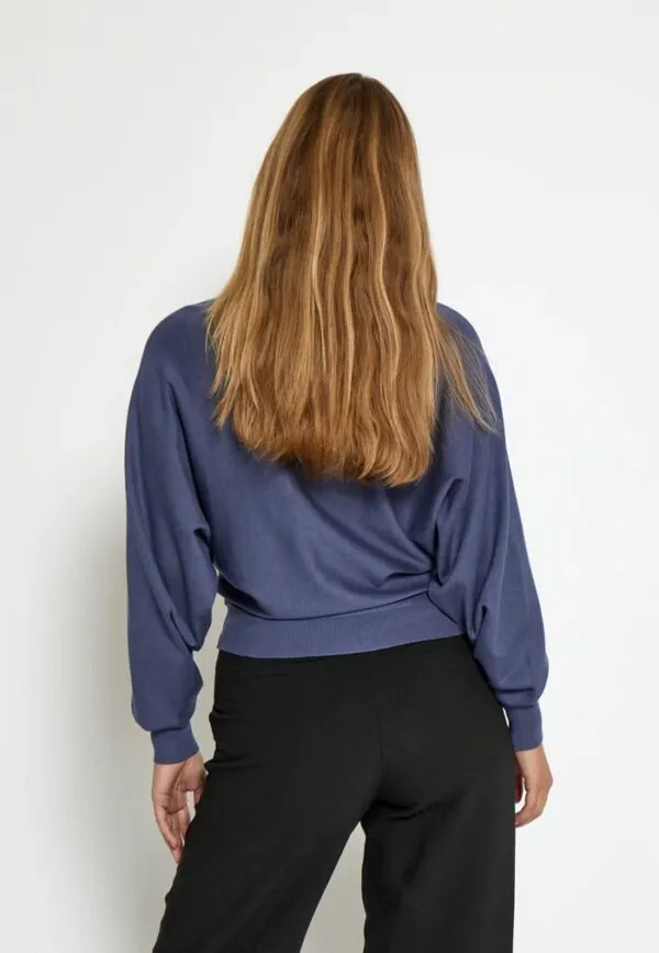 MSDana Bat Sleeve Knit Pullover - Grijsblauw