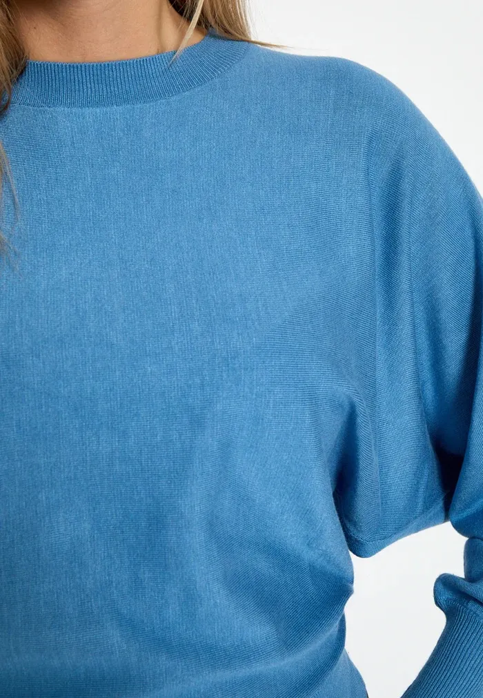MSDana Bat Sleeve Knit Pullover - Blauw - Afbeelding 4