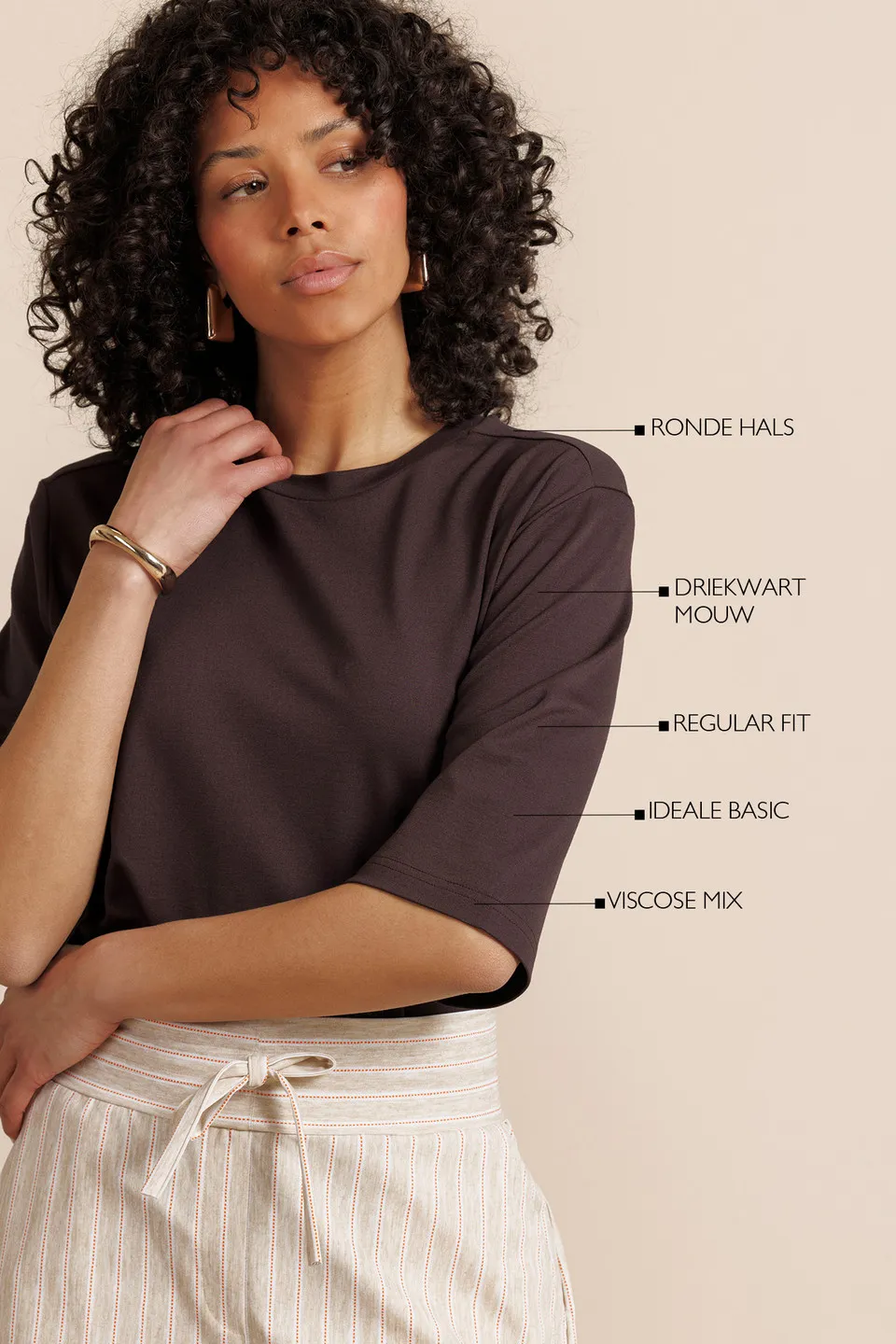 Fiore t-shirt - Espresso - Afbeelding 3