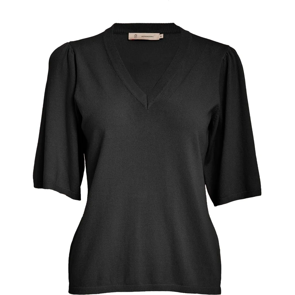 PCGlenda Short Sleeve Knit - Zwart