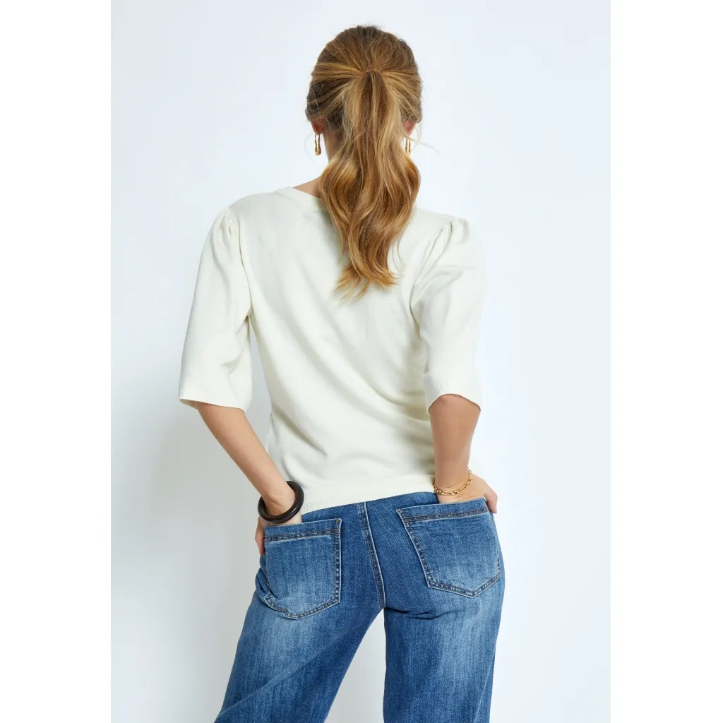 PCGlenda Short Sleeve Knit - Off white - Afbeelding 3