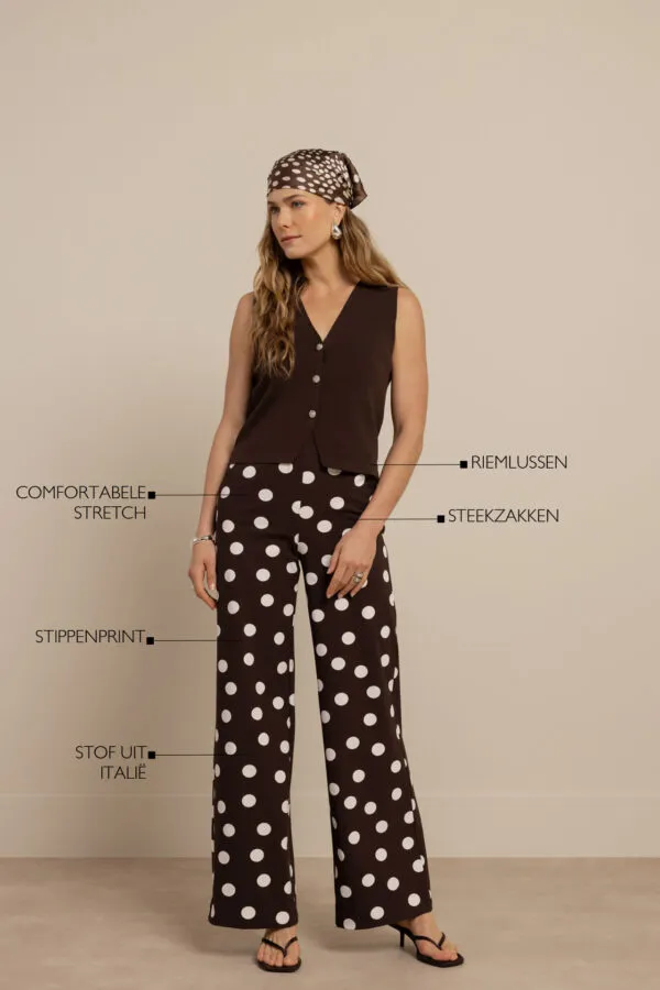 Lexie dot trousers - Espresso/Ecru