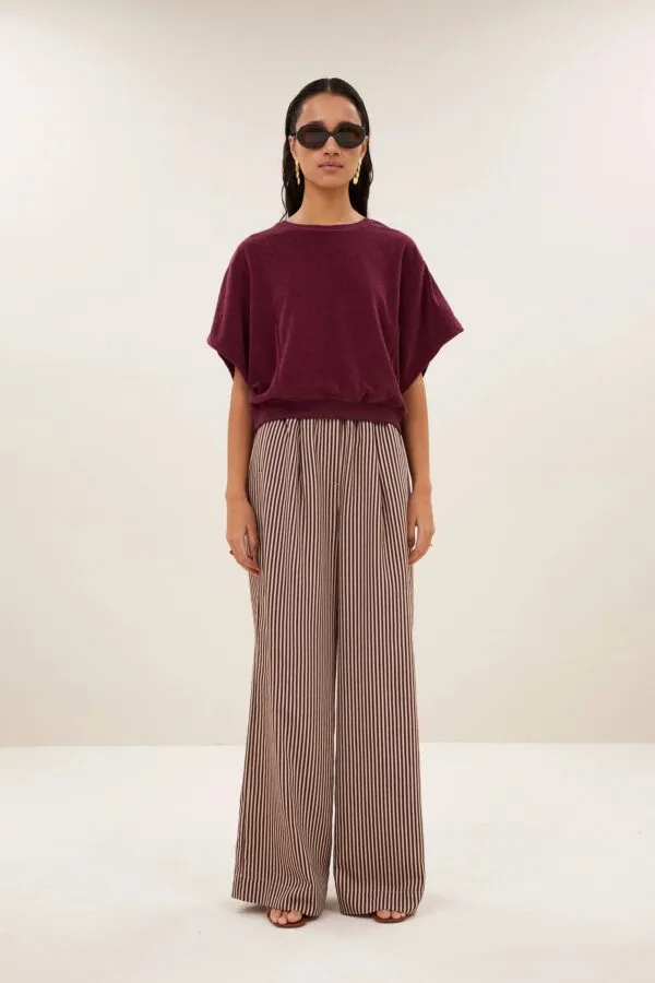 nuki slub top - burgundy crush