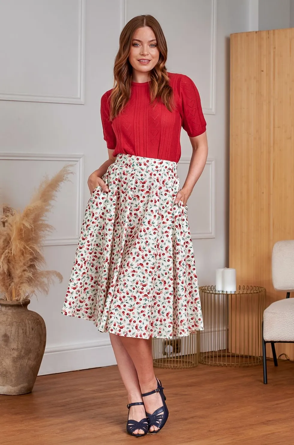 50s Ruby Heart Jumper - Rood - Afbeelding 2