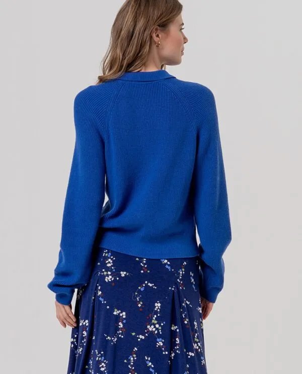Cardigan Shirt Collar - Cobalt blauw