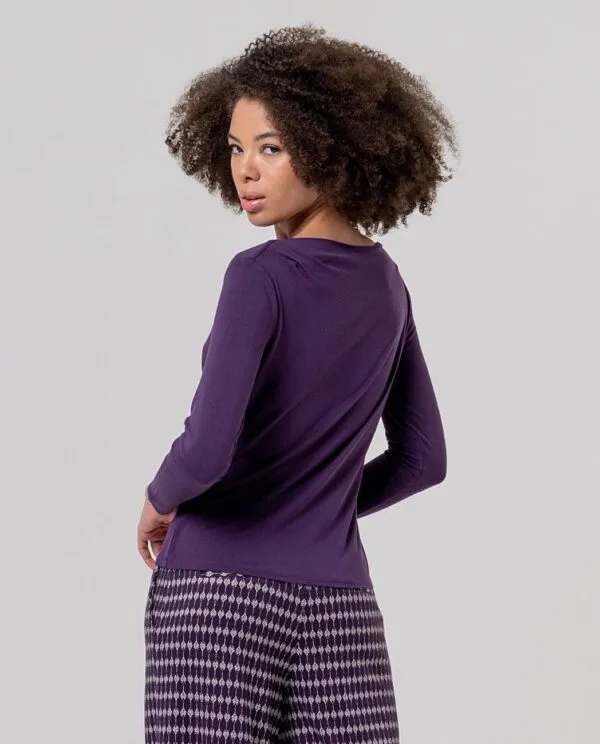 Boat Neck T-shirt - Paars