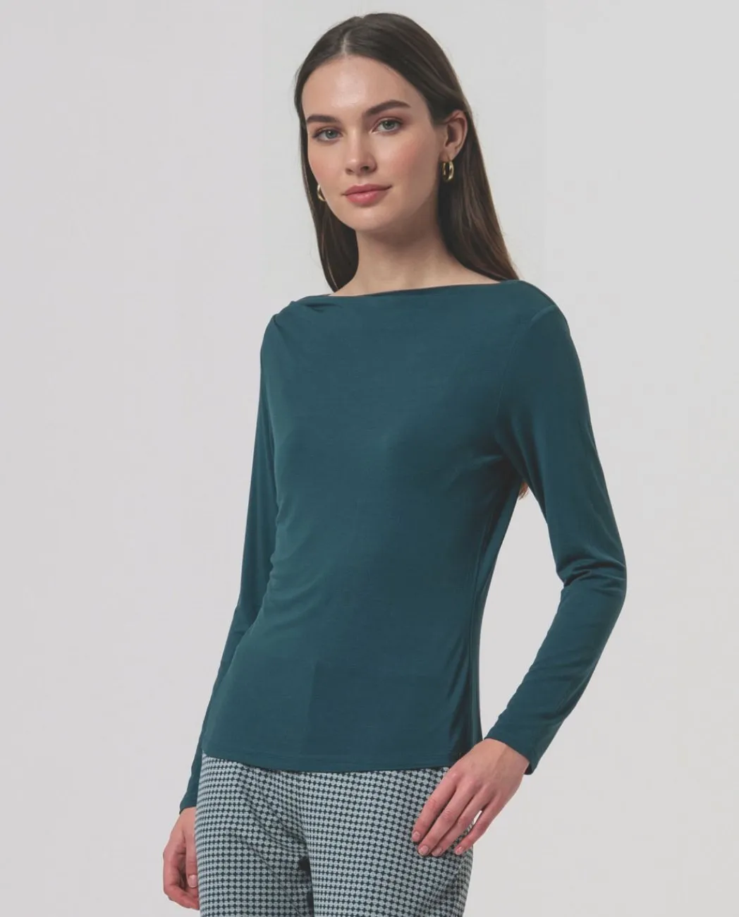 Boat Neck T-shirt - Bottle green - Afbeelding 4