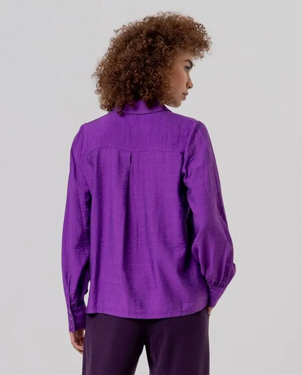 Shirt with Gathers on Shoulders - Paars