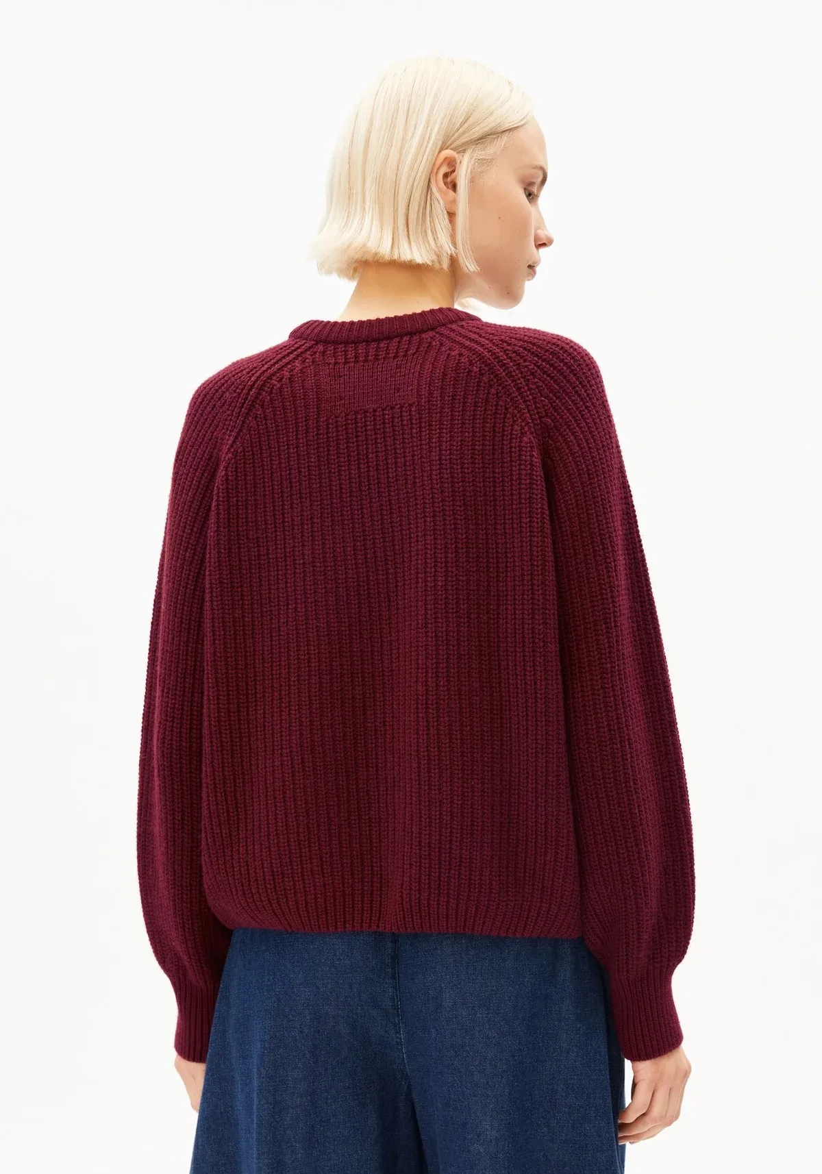 RIB KNIT SWEATER - Donkerrood - Afbeelding 2