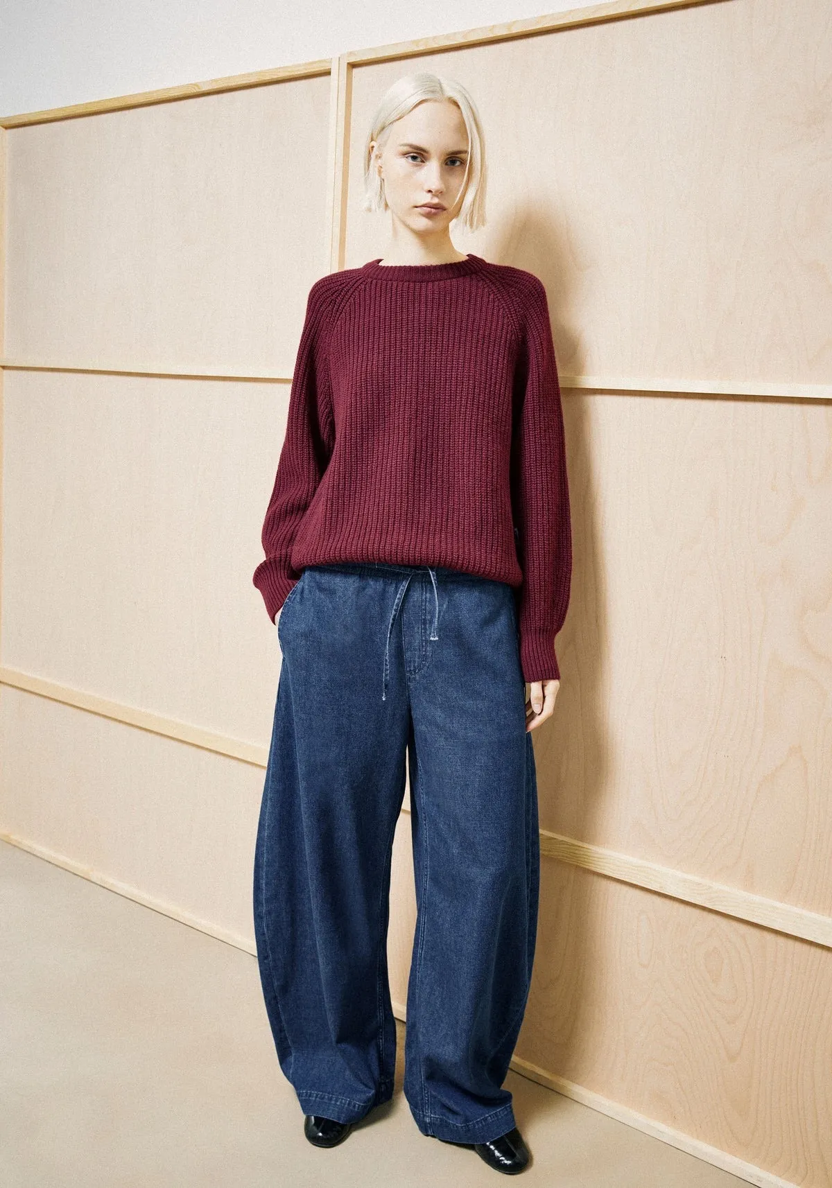 RIB KNIT SWEATER - Donkerrood - Afbeelding 5