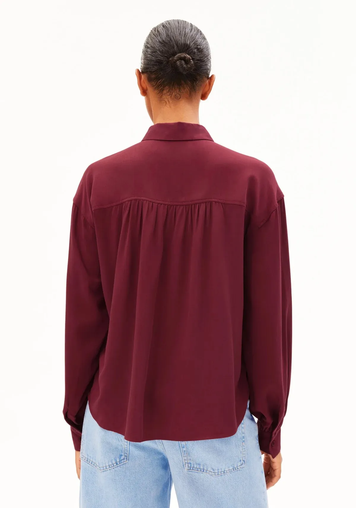 EFINARAA ECOVERO BLOUSE - Donkerrood - Afbeelding 2