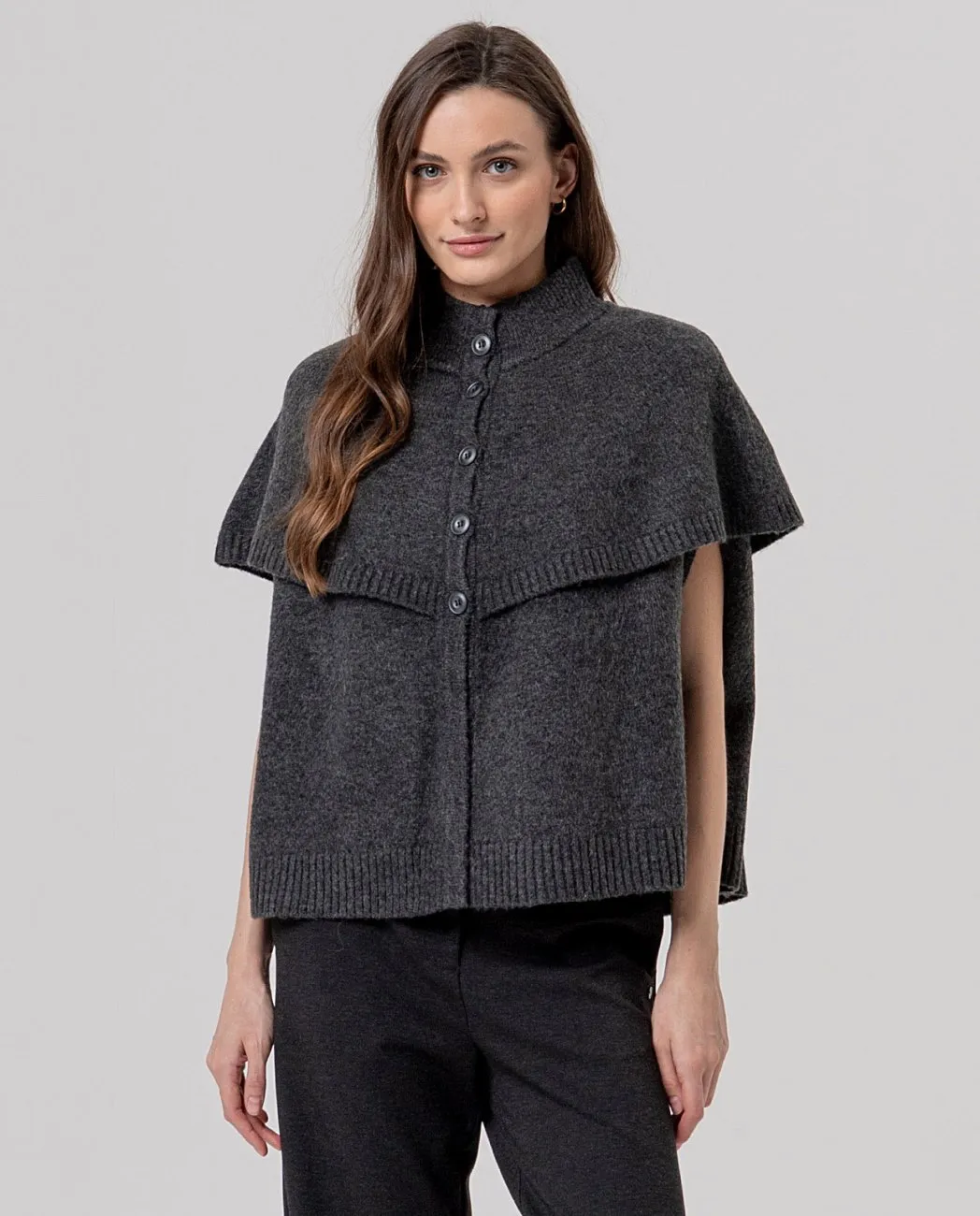 Knit Cape - Antraciet